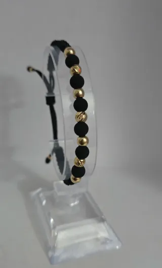 Pulsera Oro 18kl Negra y Dorada