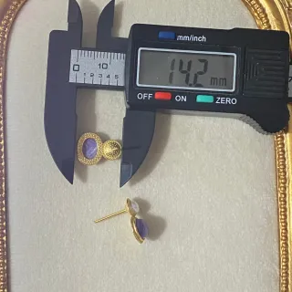 Pendientes Charoíta Natural Baño Oro