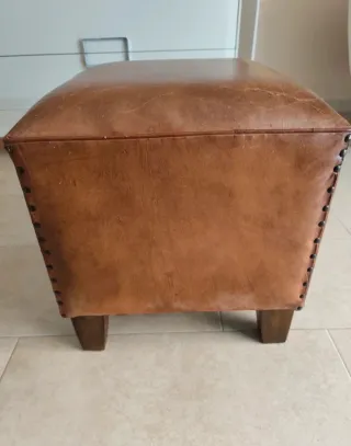 Puff Cuero Maisons du Monde Marrón