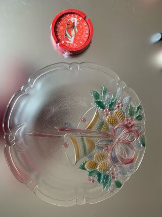 Bandeja Cristal Navidad  38cms + set 6 Posavasos!