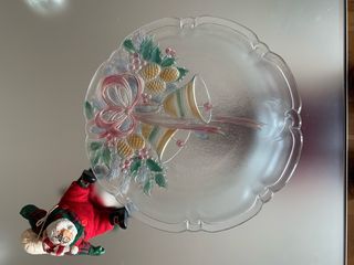 Bandeja Cristal Navidad  38cms + set 6 Posavasos!