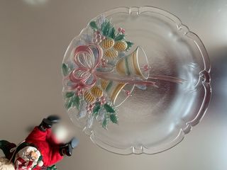 Bandeja Cristal Navidad  38cms + set 6 Posavasos!