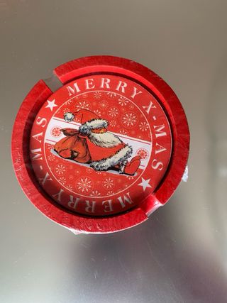 Bandeja Cristal Navidad  38cms + set 6 Posavasos!