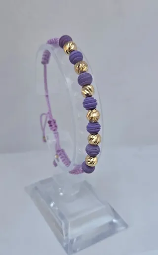 Pulsera Oro 18k Personalizada Morada
