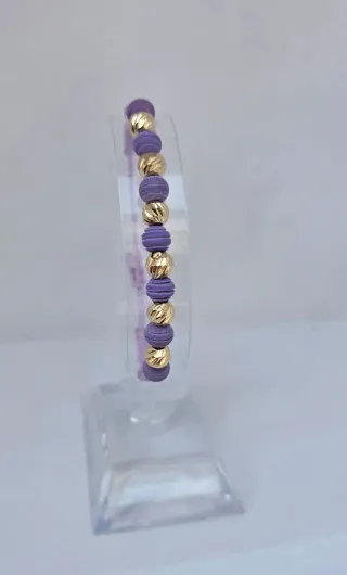 Pulsera Oro 18k Personalizada Morada