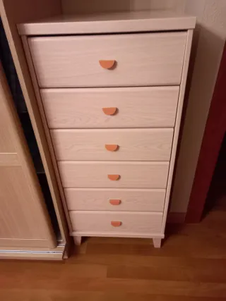 Cómoda Sinfonier 7 cajones madera clara