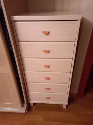 Cómoda Sinfonier 7 cajones madera clara