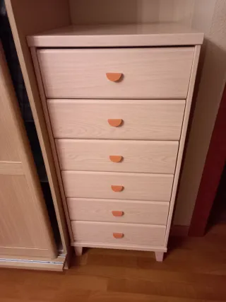 Cómoda Sinfonier 7 cajones madera clara