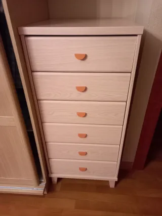 Cómoda Sinfonier 7 cajones madera clara