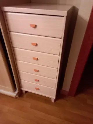 Cómoda Sinfonier 7 cajones madera clara