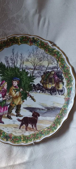 Piatto Natale Porcellana Fine