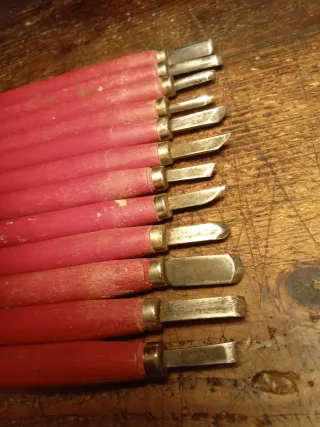 Set 17 attrezzi intaglio legno vintage tools