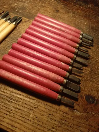 Set 17 attrezzi intaglio legno vintage tools