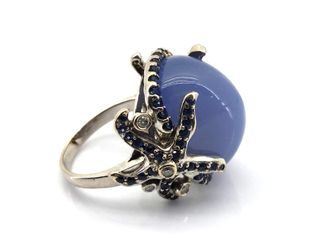 sortija oro 18k con piedra con diamante