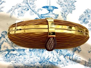 Bolso de fiesta amarillo oro plisado