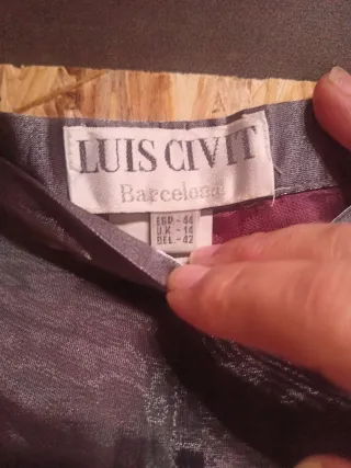 Pantalón plateado fiesta ancho