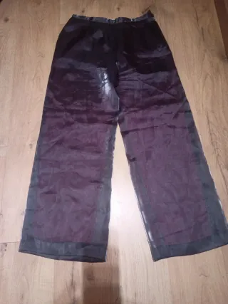 Pantalón plateado fiesta ancho