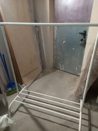 Burro perchero ropa metal blanco