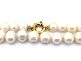 collar oro 18k con piedra con perla 21cm