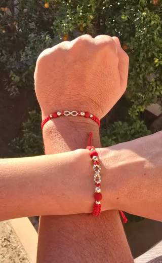 Pulseras Infinito Rojo y Dorado