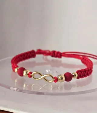 Pulseras Infinito Rojo y Dorado