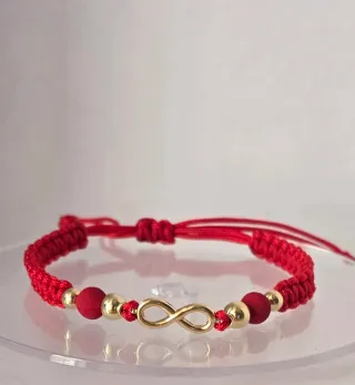 Pulseras Infinito Rojo y Dorado