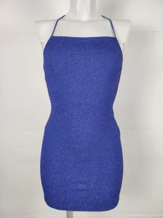 Mini abito blu glitterato