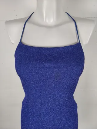 Mini abito blu glitterato