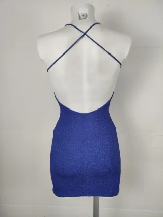 Mini abito blu glitterato