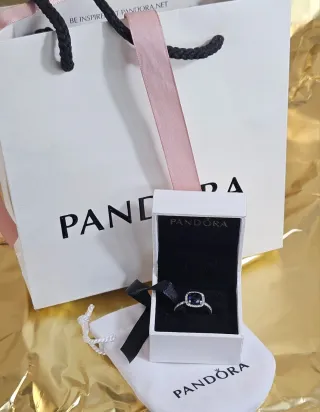 Anillo Pandora Azul y Plata Sin Estrenar