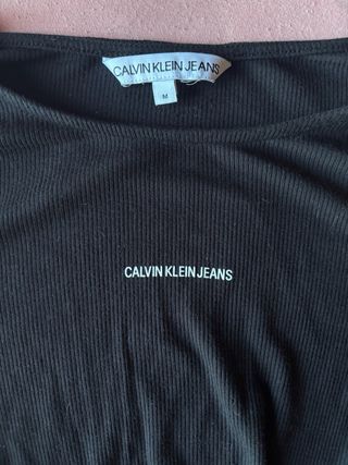 Top Calvin Klein nero con nodo