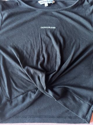 Top Calvin Klein nero con nodo