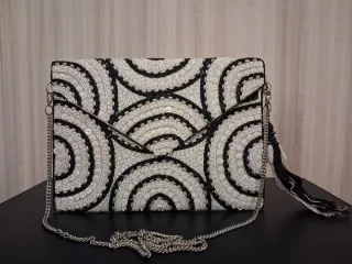 Bolso de fiesta lentejuelas negro y blanco