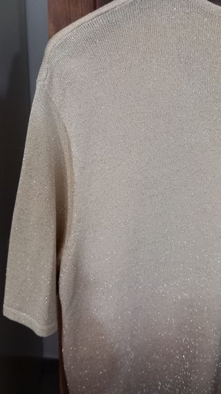 Maglia beige con glitter