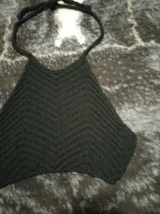 Top de punto negro halter TS