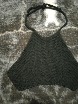 Top de punto negro halter TS