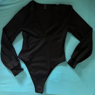 Body SHEIN scollo a V manica lunga