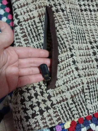 Elegante chaqueta cuadros beige/marrón T.52.