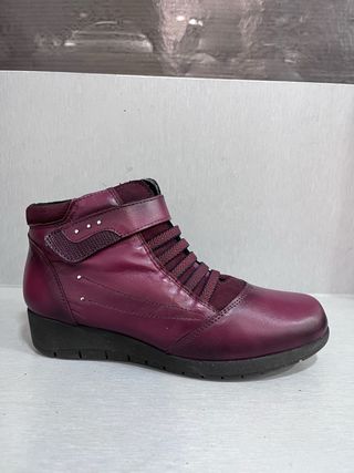 Botín Piel Burdeos Talla 37 nuevos