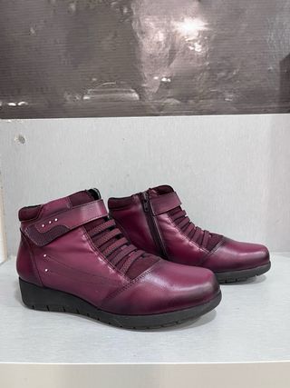 Botín Piel Burdeos Talla 37 nuevos