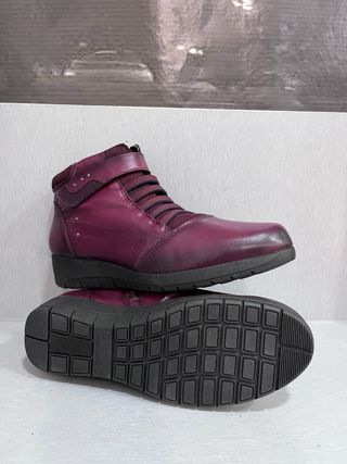 Botín Piel Burdeos Talla 37 nuevos