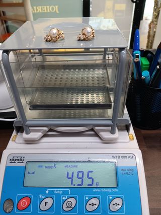 Pendientes Oro 18k Perlas y Circonitas