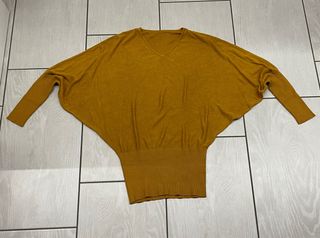 Pullover lana e cotone maniche pipistrello