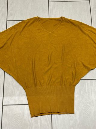 Pullover lana e cotone maniche pipistrello