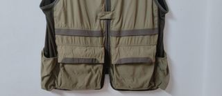 Chaleco multi-bolsillos beige y gris