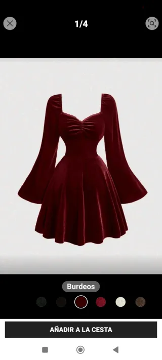 Vestido navidad Terciopelo Burdeos Nuevo