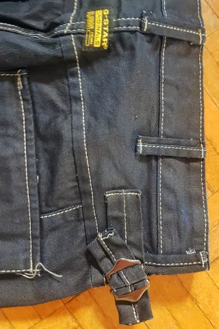 Pantalones G-Star Azules Costuras Blancas