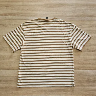 Maglietta H&M a righe marrone e bianca taglia M