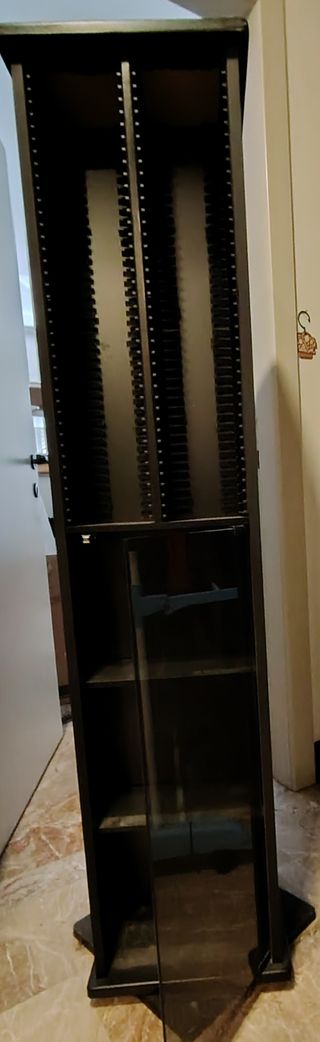 Mobiletto porta CD nero in legno