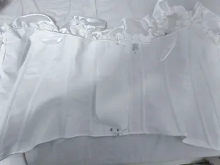 Vestido payaso pierrot blanco y negro con medias